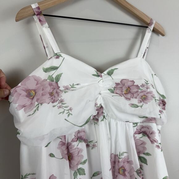 Bloomchic Floral Print Midi Dress Women 14-16 Babydoll Cottage Boho Straps Flowy - Picture 4 of 11